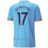 Camiseta de fútbol Manchester City De Bruyne 17 Primera Equipación 2022-23 - Hombre